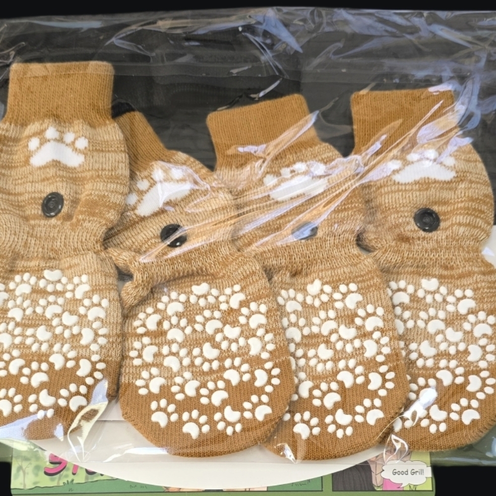 New EXPAWLORER 4PCS Double Side Anti-Slip Dog Socks (SIZE med )